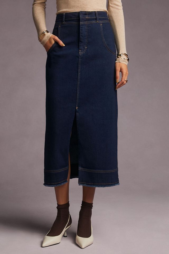 Pilcro Slit-Front Denim Skirt #1