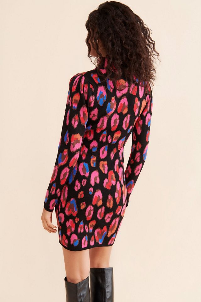 FARM Rio Iridescent Leopards Sweater Dress #1