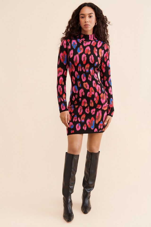 FARM Rio Iridescent Leopards Sweater Dress #4