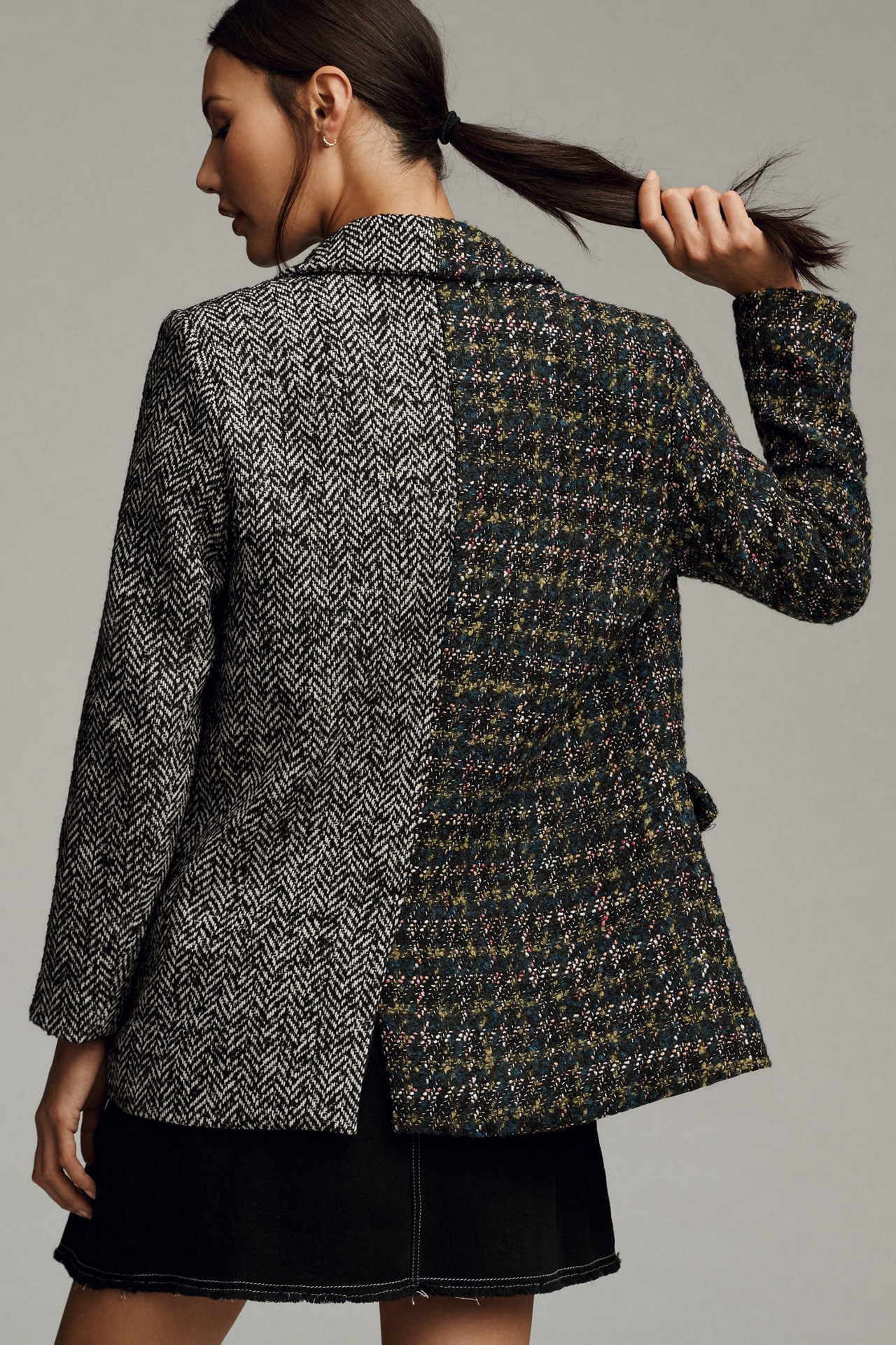 Driftwood Relaxed Plaid Mix Blazer