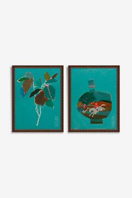 Pasture and Lemon Leaf Diptych