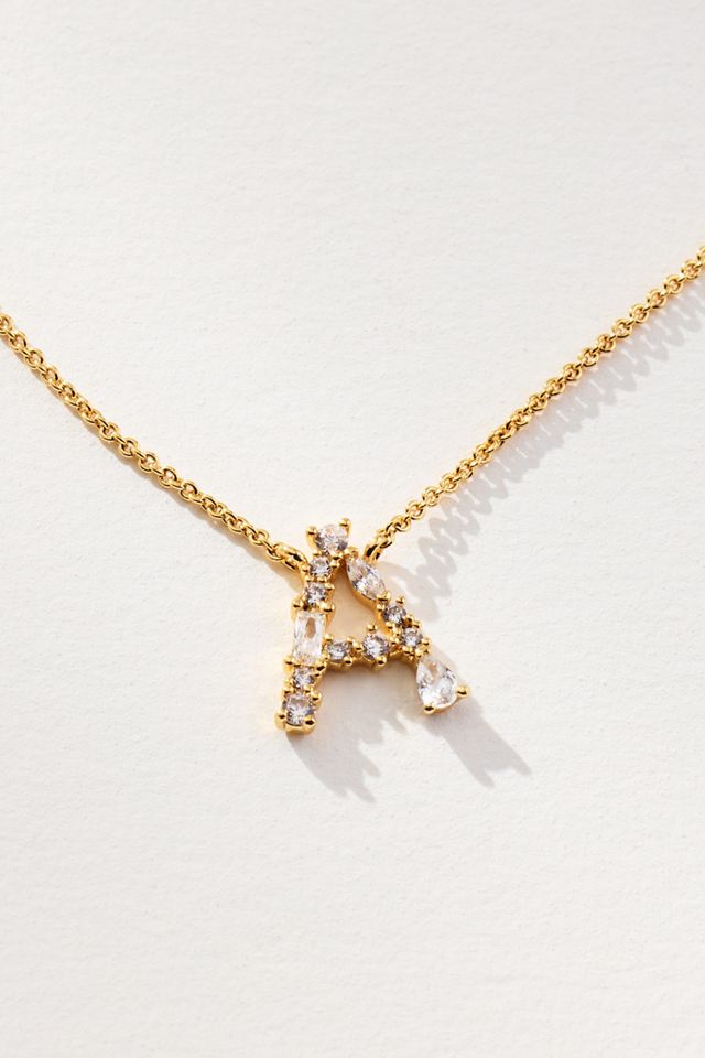 Delicate Crystal Monogram Necklace #3