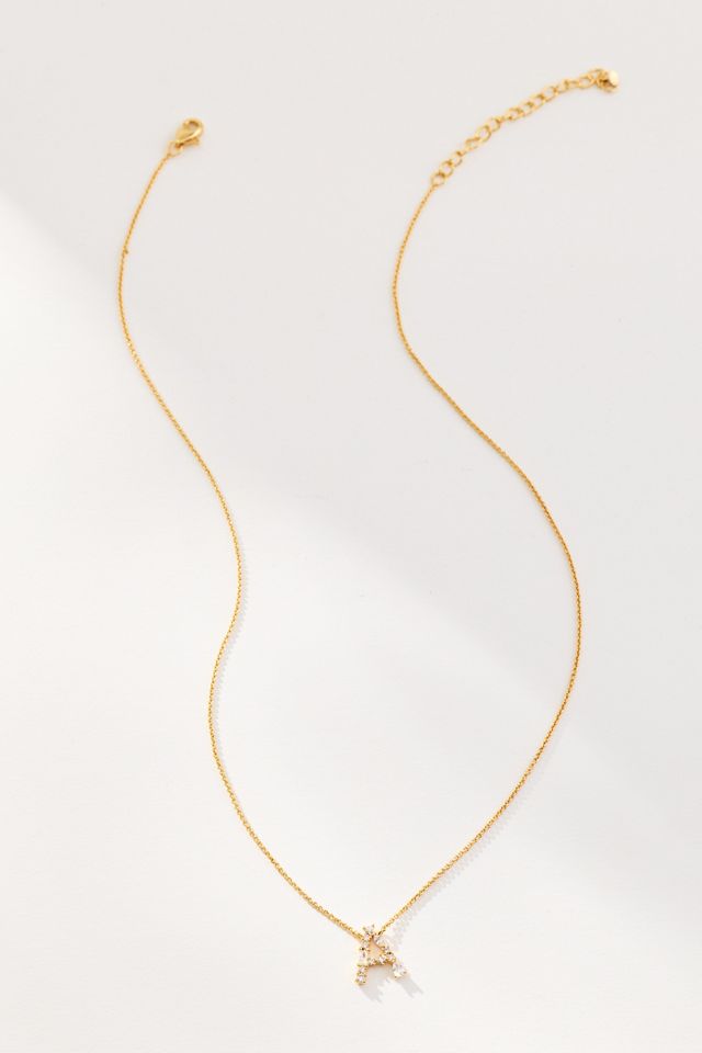 Delicate Crystal Monogram Necklace #1