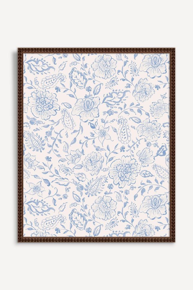 Watercolor Paisley Blue Wall Art #1