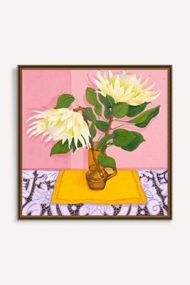 King Proteas on Flamingo Pink Wall Art