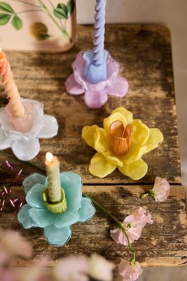 Glass Bloom Taper Holder