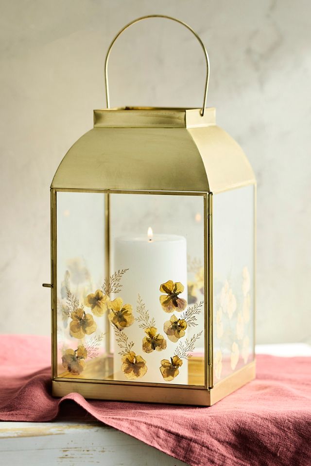 Pressed Floral Lantern, Yellow #1