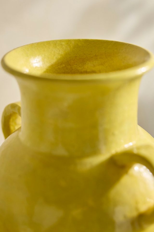 Yellow Terracotta Double Handle Vase #9