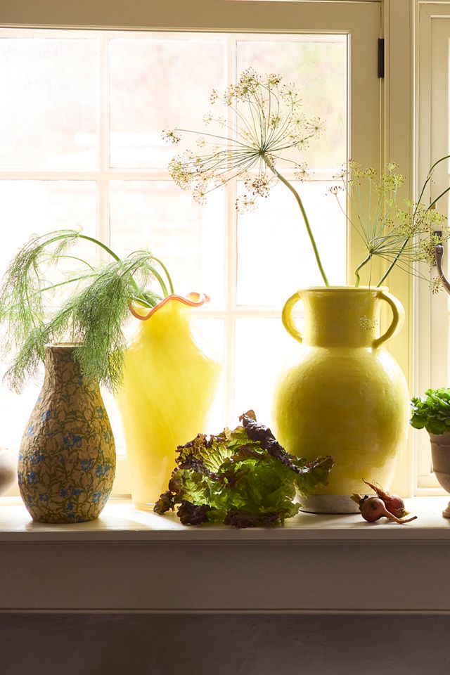 Contrast Rim Glass Vase #6