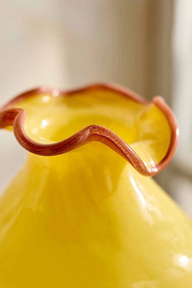 Contrast Rim Glass Vase #2