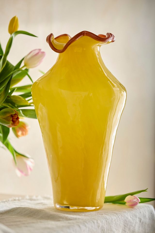 Contrast Rim Glass Vase #3