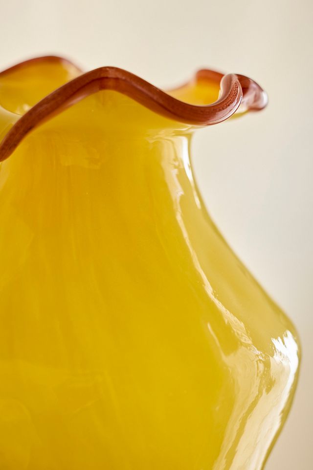 Contrast Rim Glass Vase #4