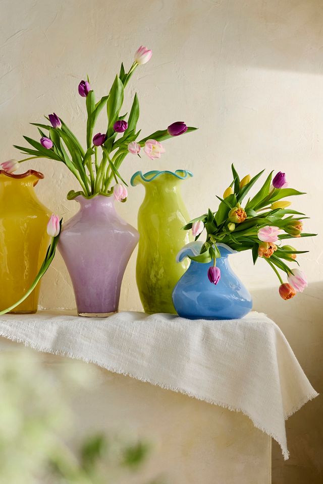 Contrast Rim Glass Vase #5