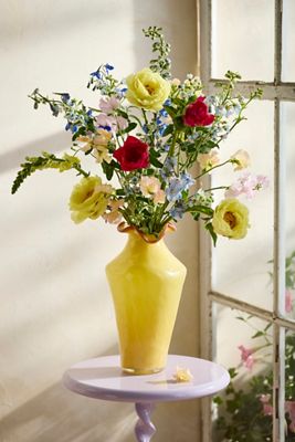 Contrast Rim Glass Vase