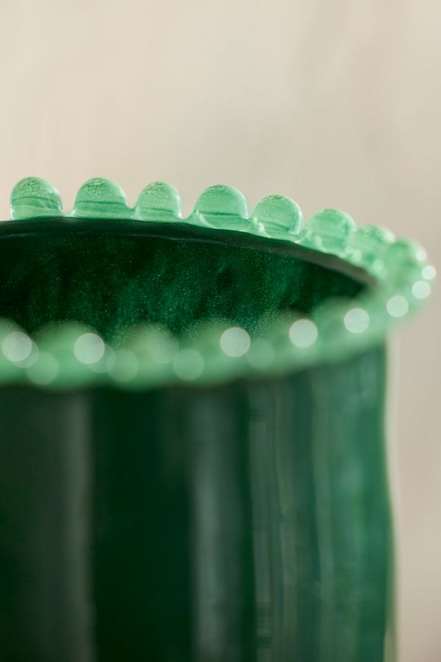 Dotted Rim Pink Glass Vase #1