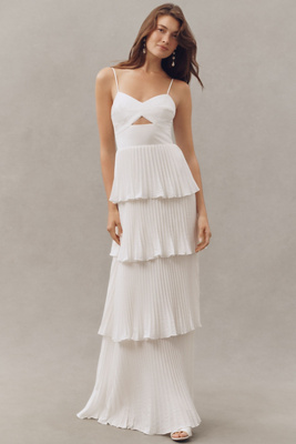 Zahrah Pleated Tiered Maxi Dress