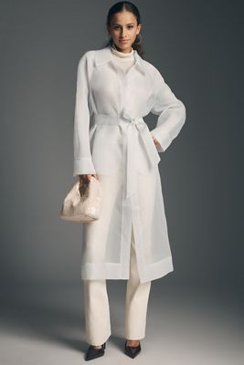 Mare Mare Puff-Sleeve Pleated Trench Coat | Anthropologie