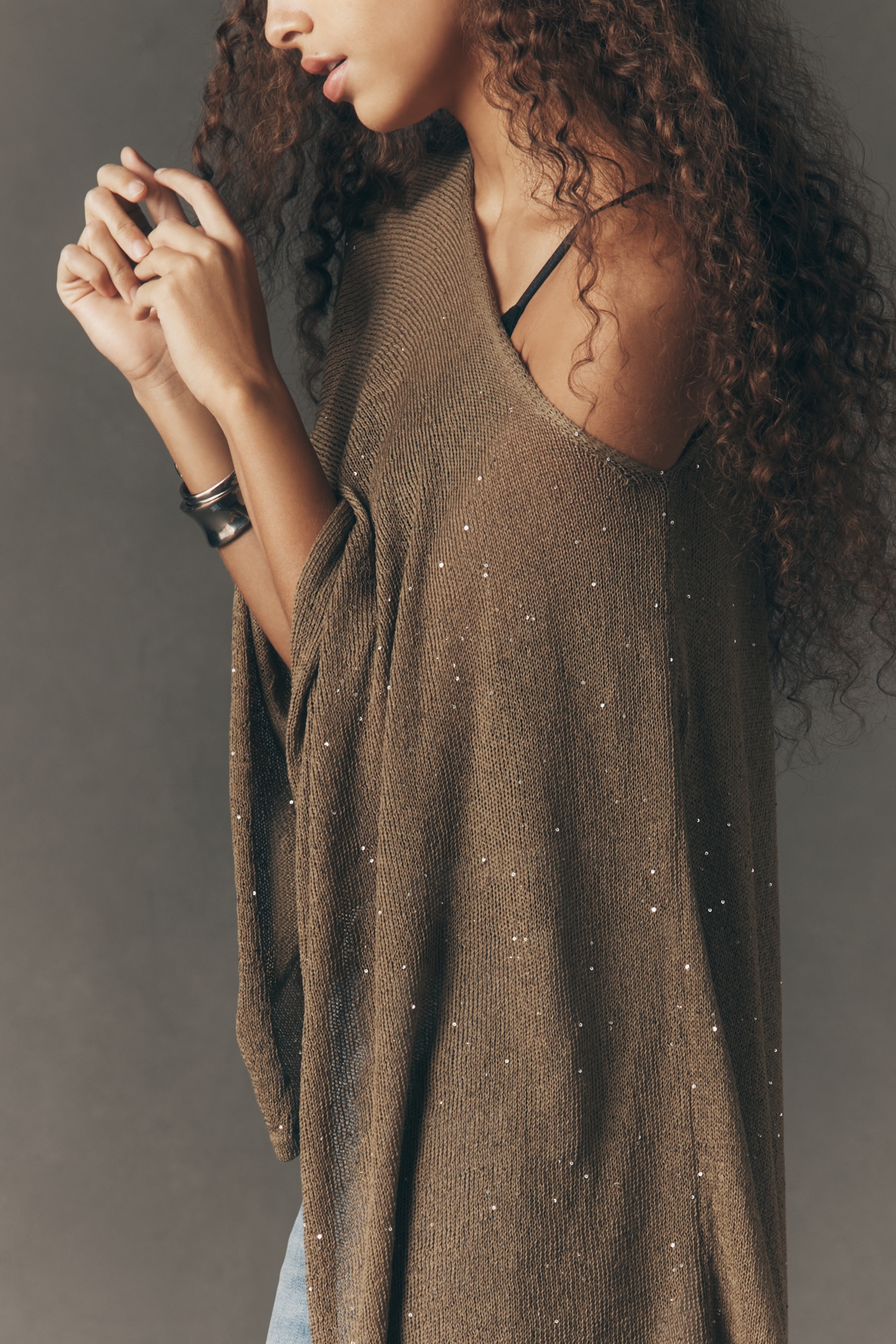 Mare Lightweight Sequin Poncho