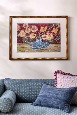 Potted Florals in Cranberry Wall Art