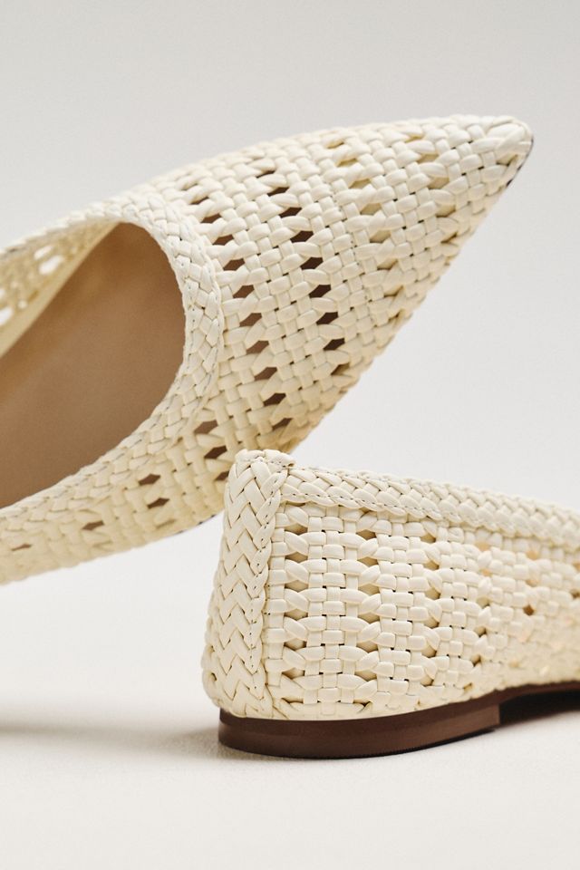 Silent D Selma Woven Leather Pointed Flats | Anthropologie