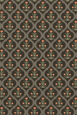 Tempaper & Co. Ogee Garden Printed Grasscloth Wallpaper