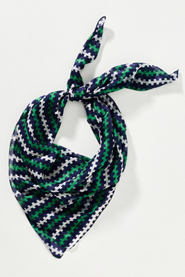 Celandine Large Printed Silk Scarf In Green