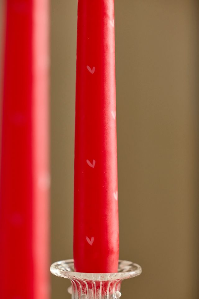 Painted Hearts Taper Candles, Set of 2 #2