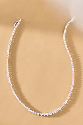 Untamed Petals High Society Tennis Necklace In Silver