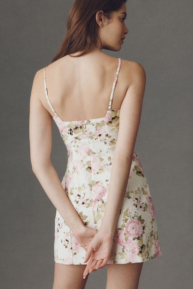 BHLDN Printed Square-Neck Mini Dress
