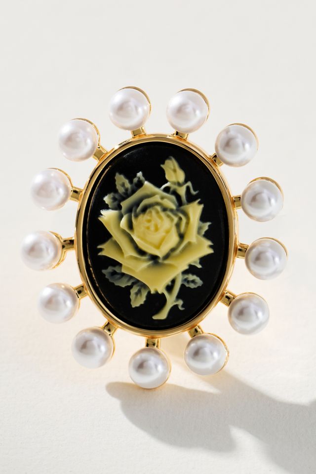 Cameo Floral Cocktail Ring #1