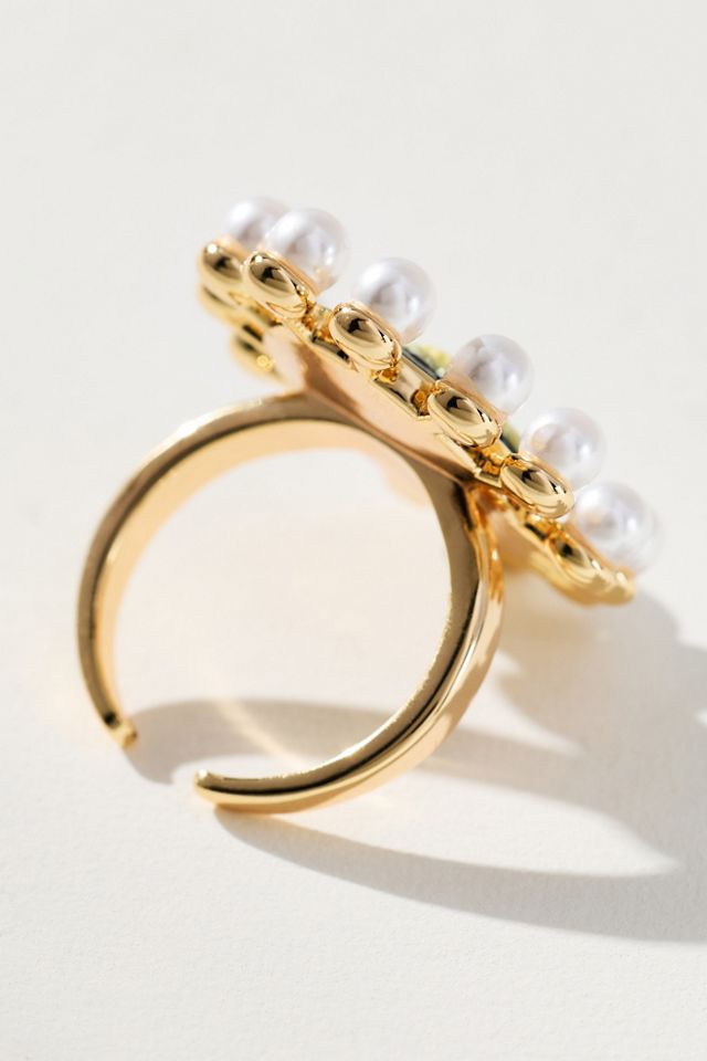 Cameo Floral Cocktail Ring #2