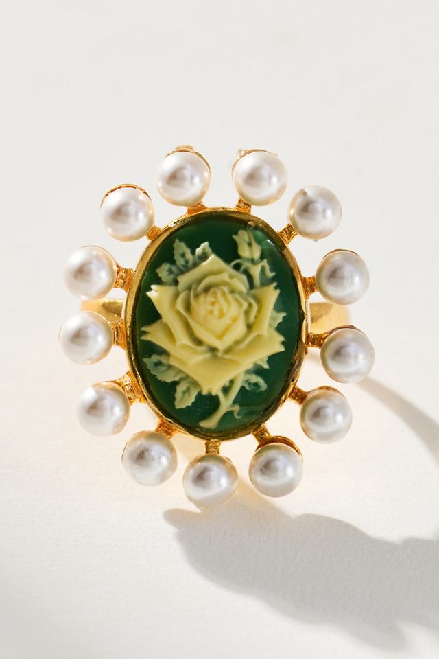 Cameo Floral Cocktail Ring #2