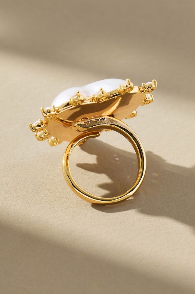 Crystal Pendant Cocktail Ring #2