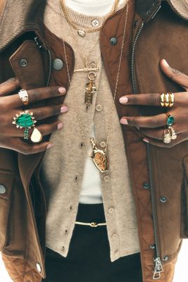 Crystal Pendant Cocktail Ring