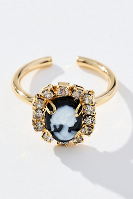 By Anthropologie Cameo Bling Cocktail Ring In Gold