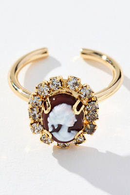 By Anthropologie Cameo Bling Cocktail Ring In Gold