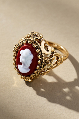By Anthropologie Cameo Cocktail Ring In Gold