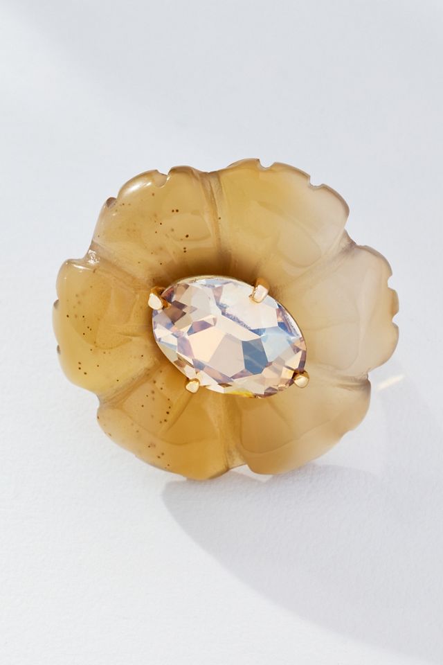 Floral Crystal Statement Cocktail Ring #1