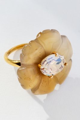 Floral Crystal Statement Cocktail Ring