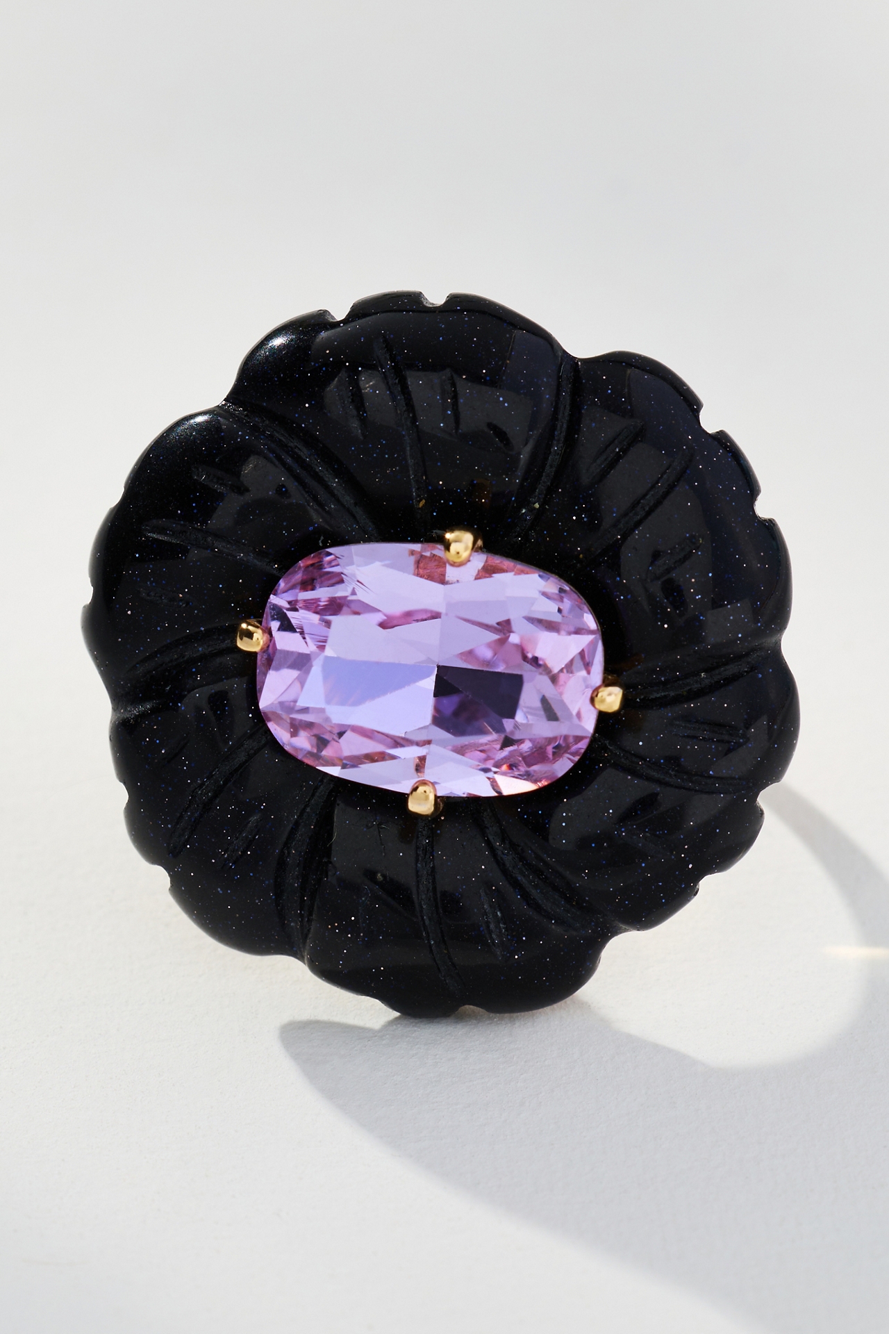 Floral Crystal Statement Cocktail Ring