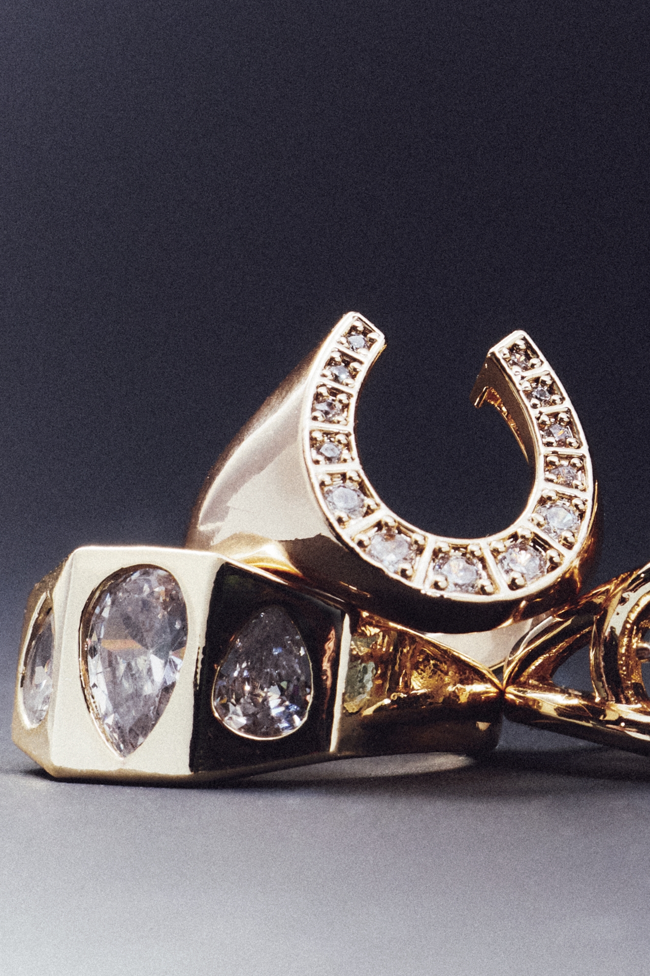 By Anthropologie Crystal Stack Ring