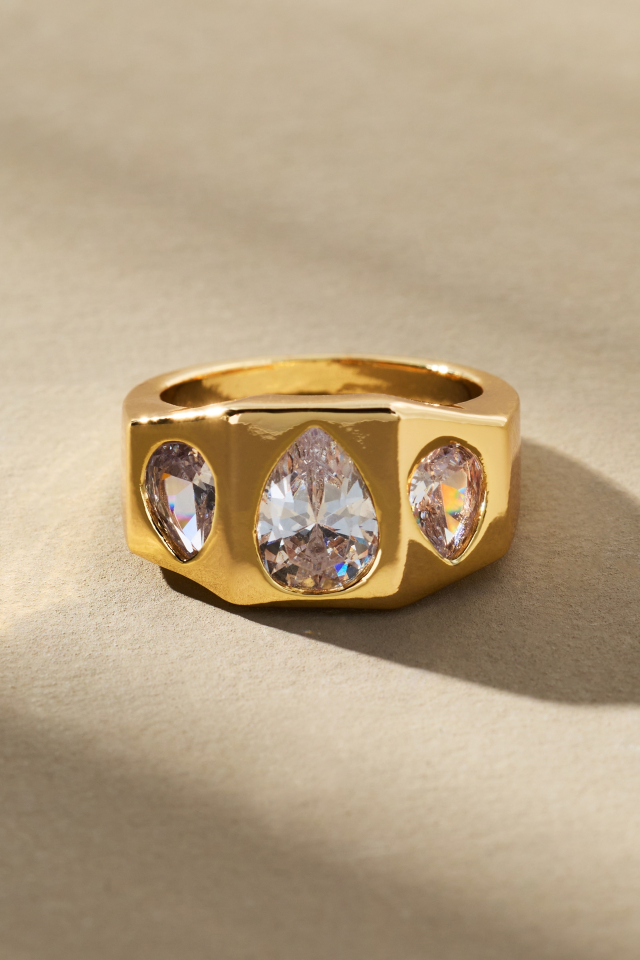 By Anthropologie Crystal Stack Ring