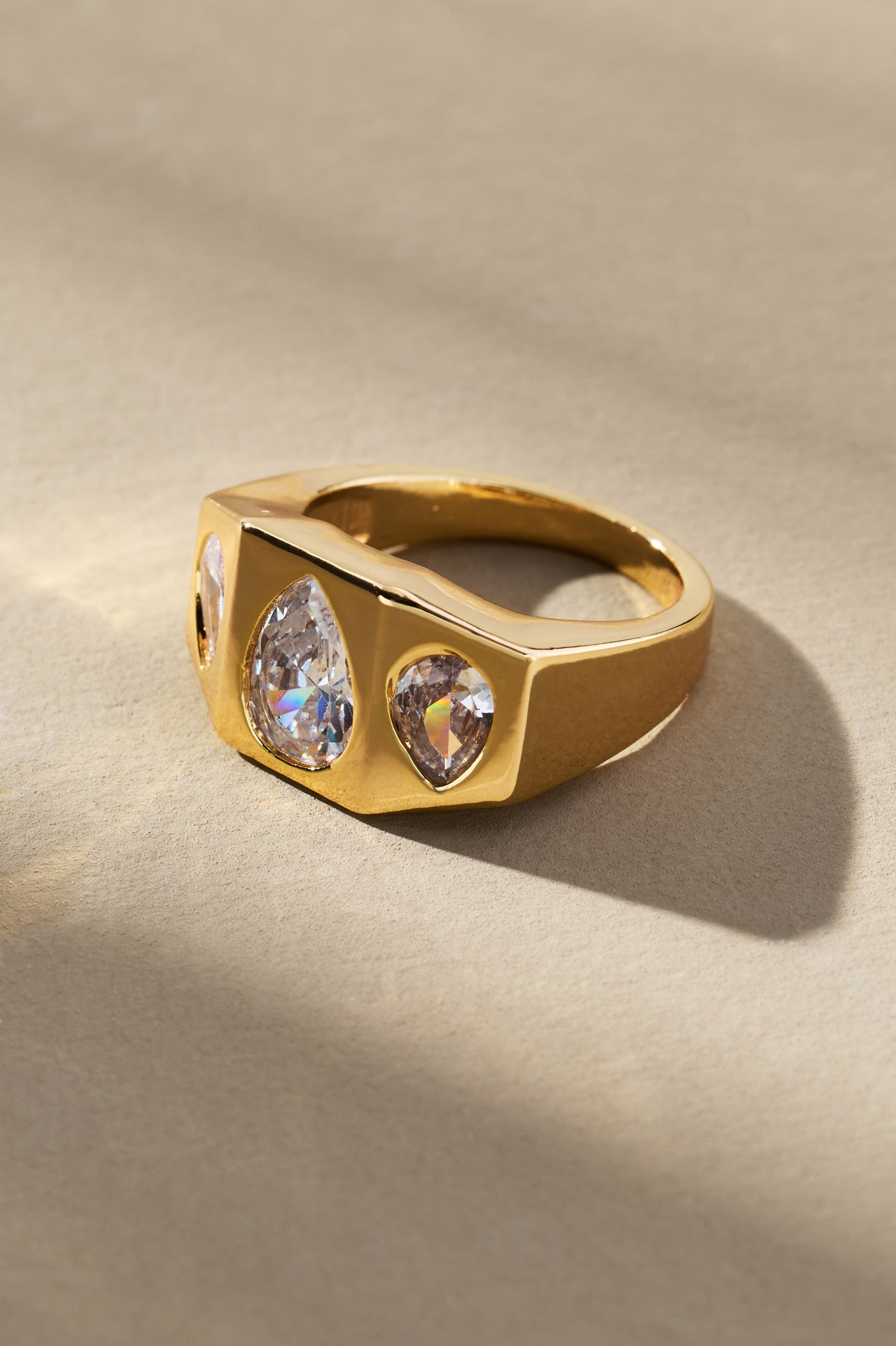 By Anthropologie Crystal Stack Ring