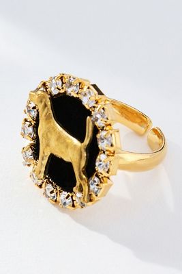 Dog Cameo Cocktail Ring