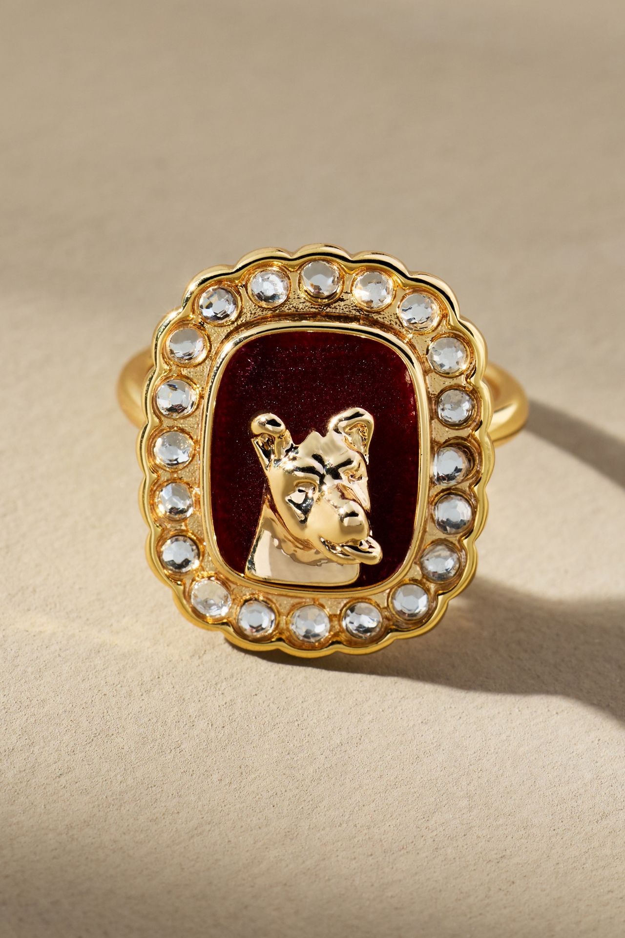 Dog Cameo Cocktail Ring