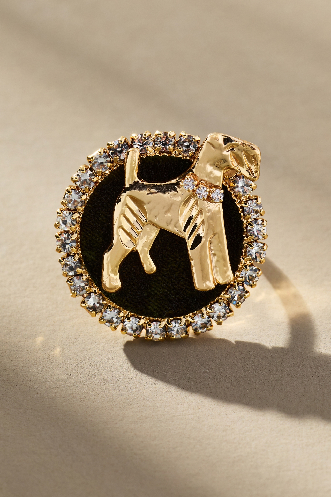 Dog Cameo Cocktail Ring