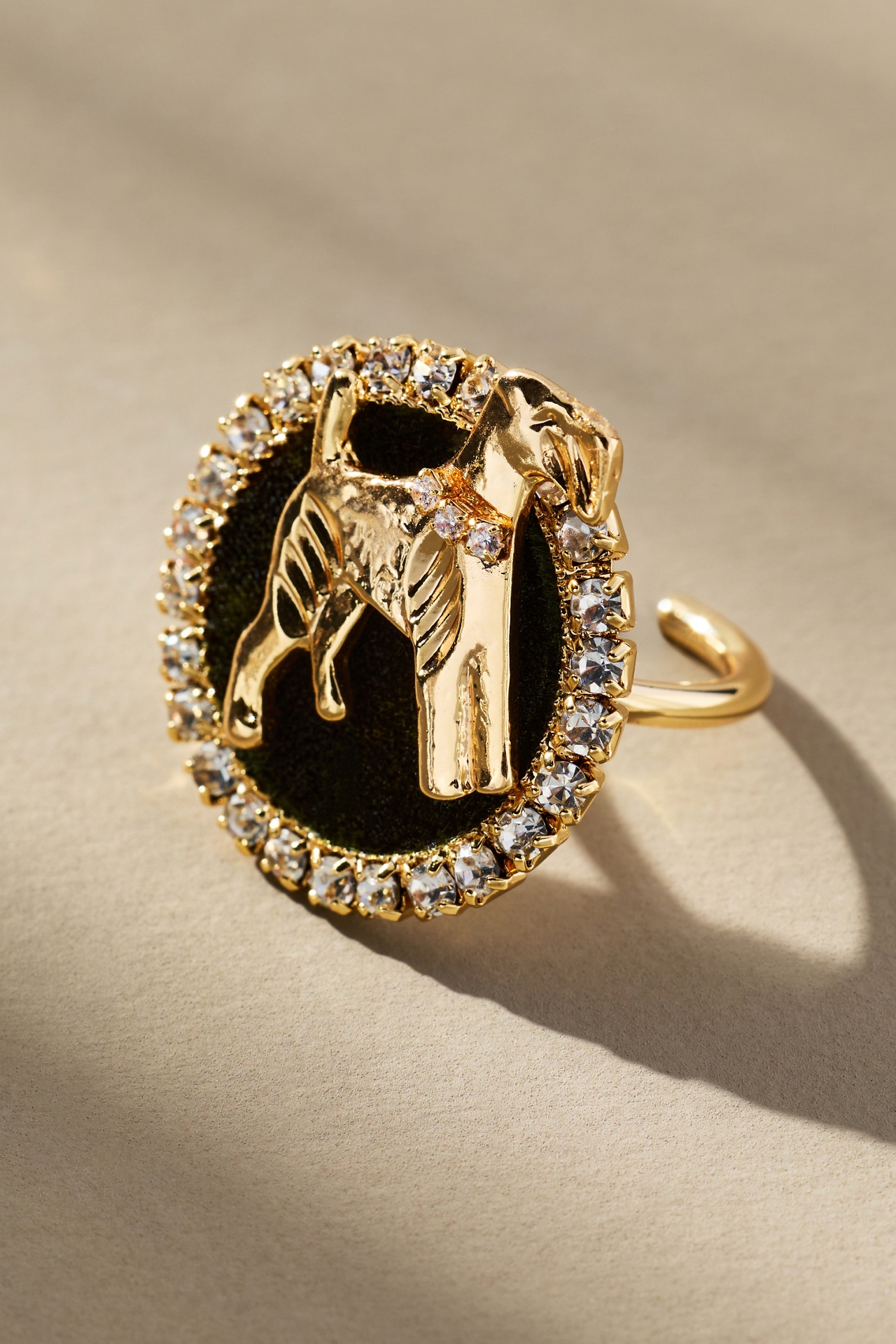 Dog Cameo Cocktail Ring