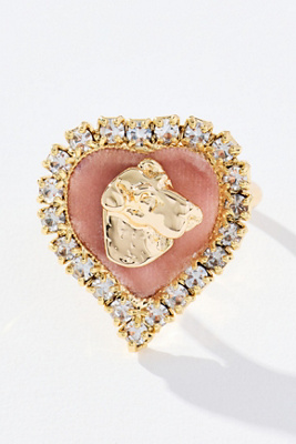 By Anthropologie Dog Cameo Cocktail Ring In Multi