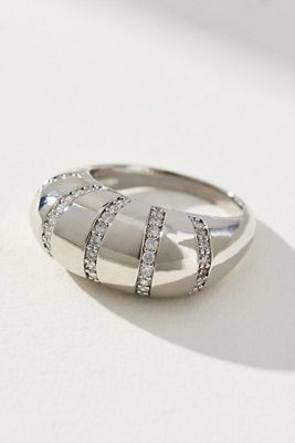 By Anthropologie Pavé Cocktail Ring In Silver