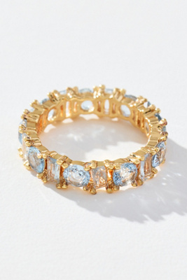 By Anthropologie Crystal Stone Stacking Ring In Blue